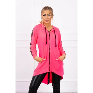 Sweatshirt with zip at the back pink neon