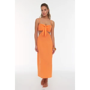 Trendyol Orange Cut Out Lace Detailed Beach Dress