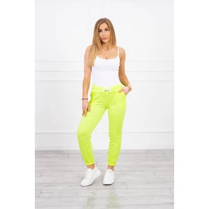 Cotton pants yellow neon