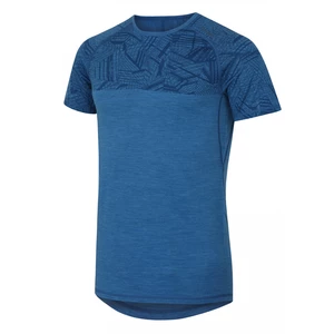 Husky Pánské triko s krátkým rukávem S, tm. modrá Merino termoprádlo