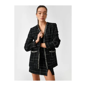 Koton Pocket Tweed Blazer Jacket