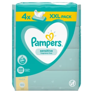 PAMPERS Sensitive detské obrúsky 4 balenia = 320 ks