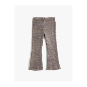 Koton Flared Leg Trousers Loose Fit Soft Textured