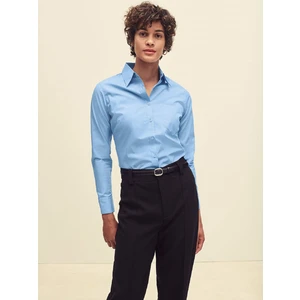 Blue women's poplin shirt classic Fruit Of The Loom