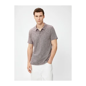 Koton Polo Neck T-shirt with Buttons, Short Sleeves