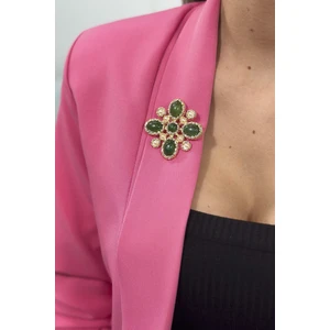 Flower brooch 2 green