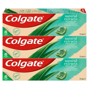 Colgate Natural Extracts Aloe Vera bylinná zubní pasta 3x75 ml