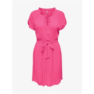 Dark pink lady's polka dot dress JDY Lima - Ladies