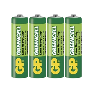 Tužkové baterie AA GP R6 Greencell fólie