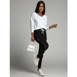 Set of women's cargo trousers and white and black blouse