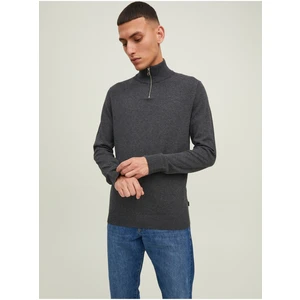 Tmavě šedý pánský svetr Jack & Jones Emil - Pánské