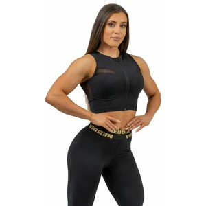 Nebbia Compression Push-Up Top INTENSE Mesh Black/Gold L Fitness tričko