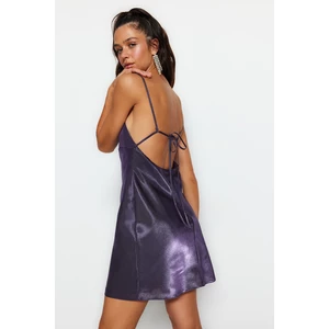 Trendyol Purple Evening Dress with Open Waist/Skater Woven Janjans