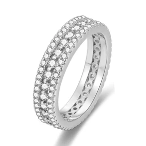 Beneto Strieborný prsteň so zirkónmi AGG325 58 mm