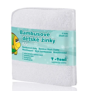 T-TOMI Kúpeľňové žinky Biele 4 ks