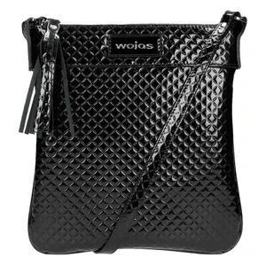 Wojas Crossbody Dámska Kabelka Z Čiernej Lakovanej Kože