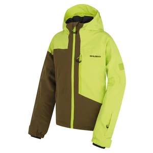 Husky Gomez Kids 122, br. green/dk. khaki Dětská ski bunda