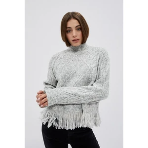 Turtleneck sweater with fringe