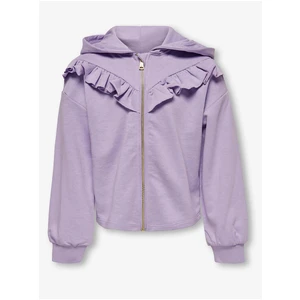 Light purple girly sweatshirt with zipper and hood ONLY Feel - Girls