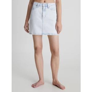 Rifľová sukňa Calvin Klein Jeans mini, rovný strih
