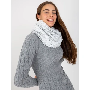 Women's tube scarf made of artificial fur in black and white