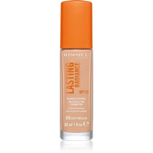 Rimmel Lasting Radiance rozjasňujúci make-up SPF 25 odtieň 010 Light Porcelain 30 ml