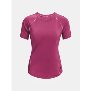 Under Armour Rush Scallop SS Dámské funkční triko 1360852-678 Pink Quartz S