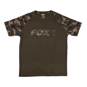 Fox Fishing T-Shirt Raglan Khaki/Camo T-Shirt L