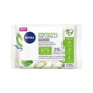 Nivea Čisticí pleťové ubrousky Naturally Good (Cleansing Wipes) 25 ks