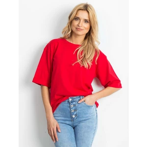 Plain cotton red blouse