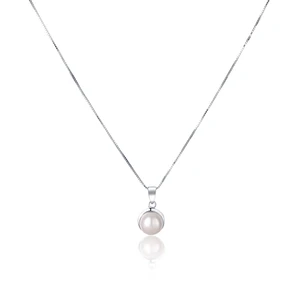 JwL Luxury Pearls Něžný náhrdelník s pravou bílou perlou JL0676 (řetízek, přívěsek)