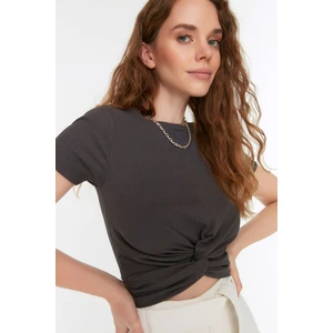 Női crop top Trendyol Anthracite