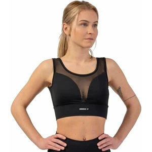 Nebbia Black Mesh Design Sports Bra "Breathe" Black S