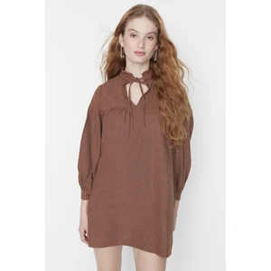 Trendyol Brown Collar Detailed Dress