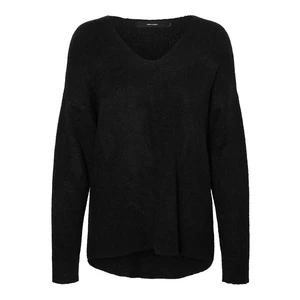 Vero Moda Dámsky sveter VMCREWLEFILE Regular Fit 10233357 Black M