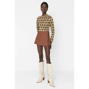 Trendyol Shorts - Brown - High Waist