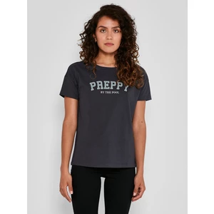 Dark grey T-shirt with print Noisy May Preppy - Women