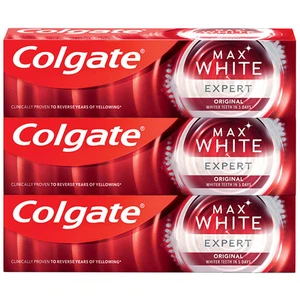 Colgate Max White Expert Original bieliaca zubná pasta 3x75 ml