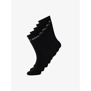 Jack & Jones Basic Logo Tennis Ponožky 5 párů Černá