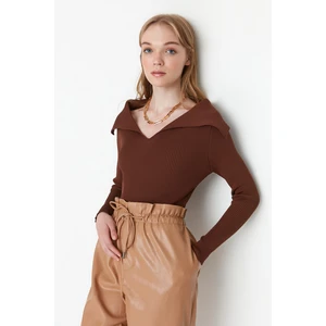 Trendyol Sweater - Brown - Regular fit