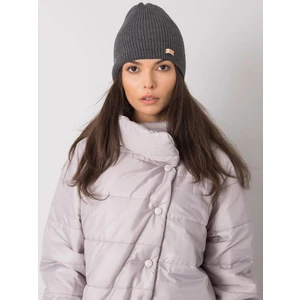 Women's hat of dark gray color