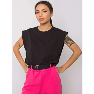 Black T-shirt made of Kayla RUE PARIS cotton