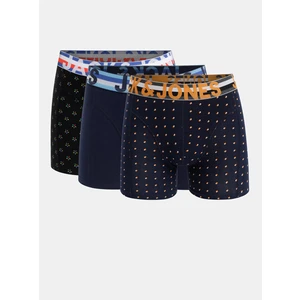 Jack & Jones Set of three boxers in black and dark blue with Jack & Jone print - Men