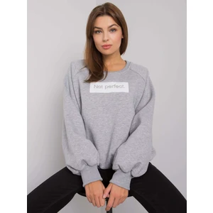 Cotton gray hoodie without hood