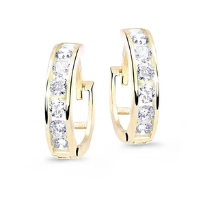 Cutie Jewellery Slušivé detské náušnice zo žltého zlata C3345-80-X-1 biela