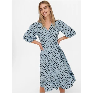 Light blue lady polka dots wrap midishats ONLY Olivia - Ladies