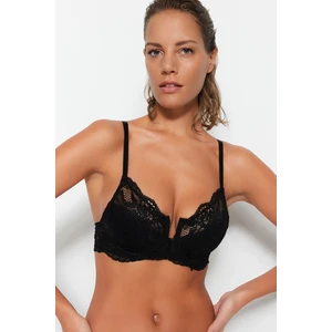 Trendyol Black Lace U Underwire Covered Balconette Bra