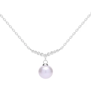 Preciosa Nežný strieborný náhrdelník s pravou perlou Samoa 5308 00