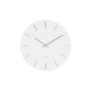 KARLSSON Nástěnné hodiny Charm Steel – bílá, zlatá