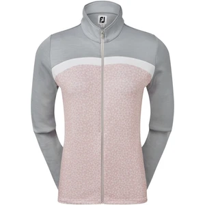 Footjoy Full-Zip Curved Clr Block Midlayer Womens Blush Pink/Heather Grey/White M